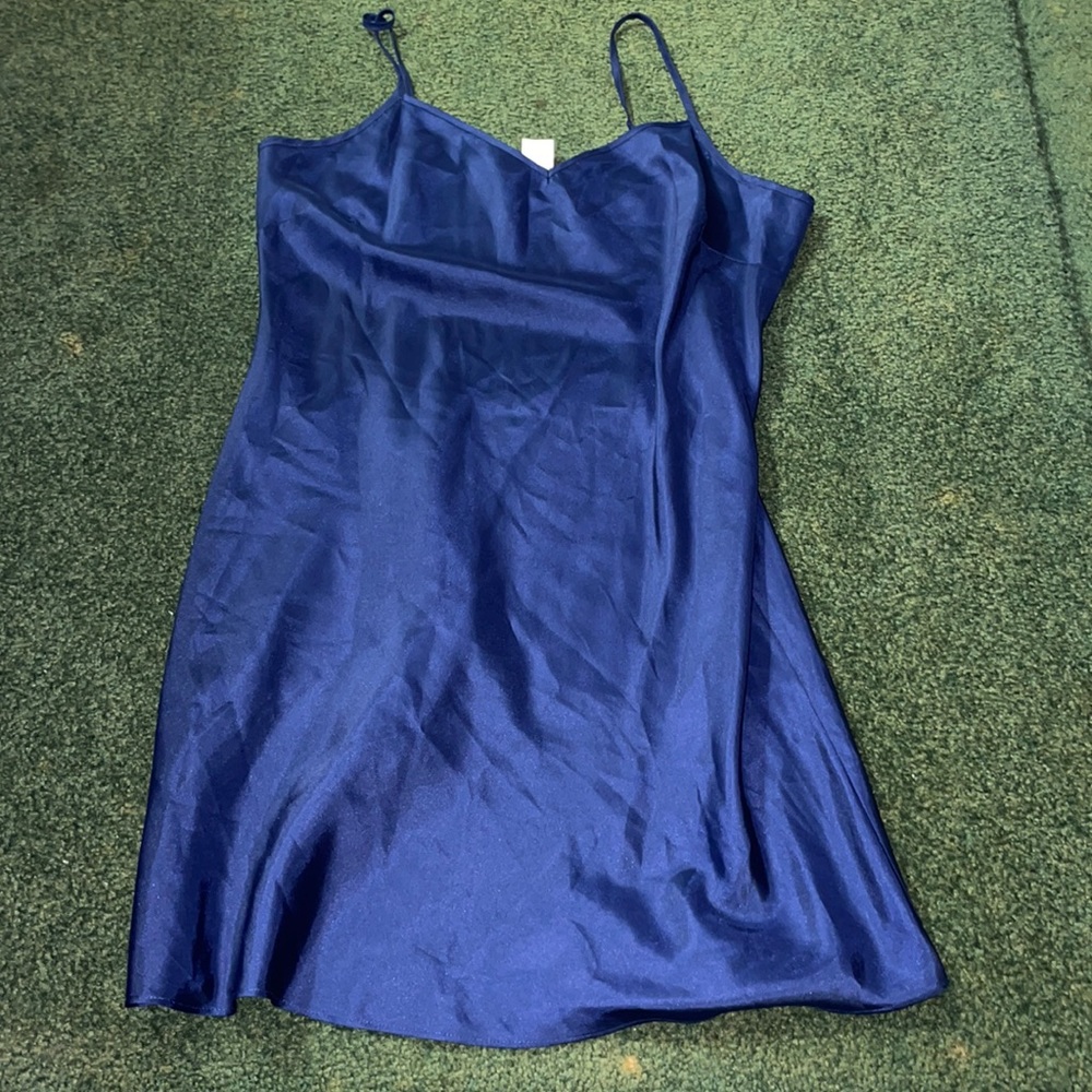 Aqua slip dress in royal blue